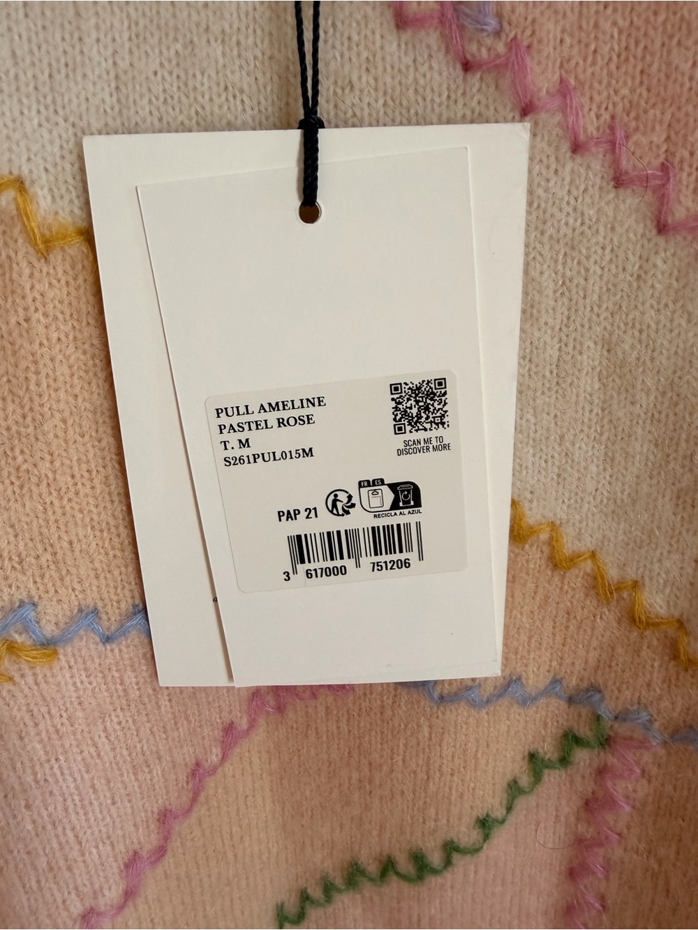 NWT Sézane x Sea New York Ameline Pastel Rose Mohair Wool Sweater Size - Picture 5 of 10